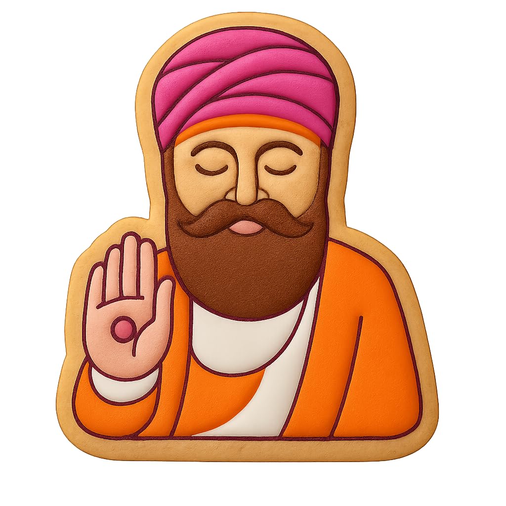Guru Nanak Figure Cookie Cutter - 4x3.4" Premium Baking for Kids