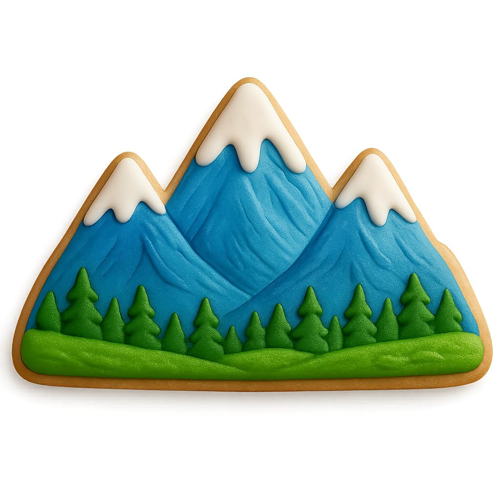 Mountains Cookie Cutter - Easy Push Design, Perfect for Baby Showers, Work Events, Birthday Celebrations, and Baking Enthusiasts (4.25 x 2.25 inches)