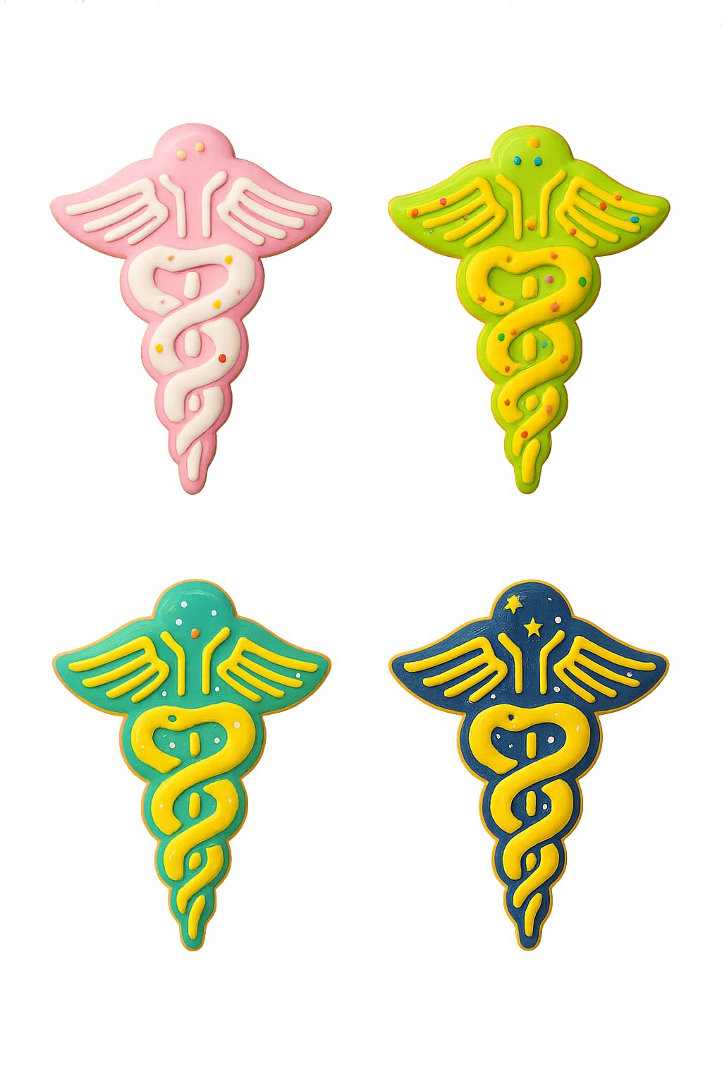 Mighty Gadget Medical Caduceus Cookie Cutter & Stamp - 4x2.5" Iconic Design for Med School Events (Random Color)