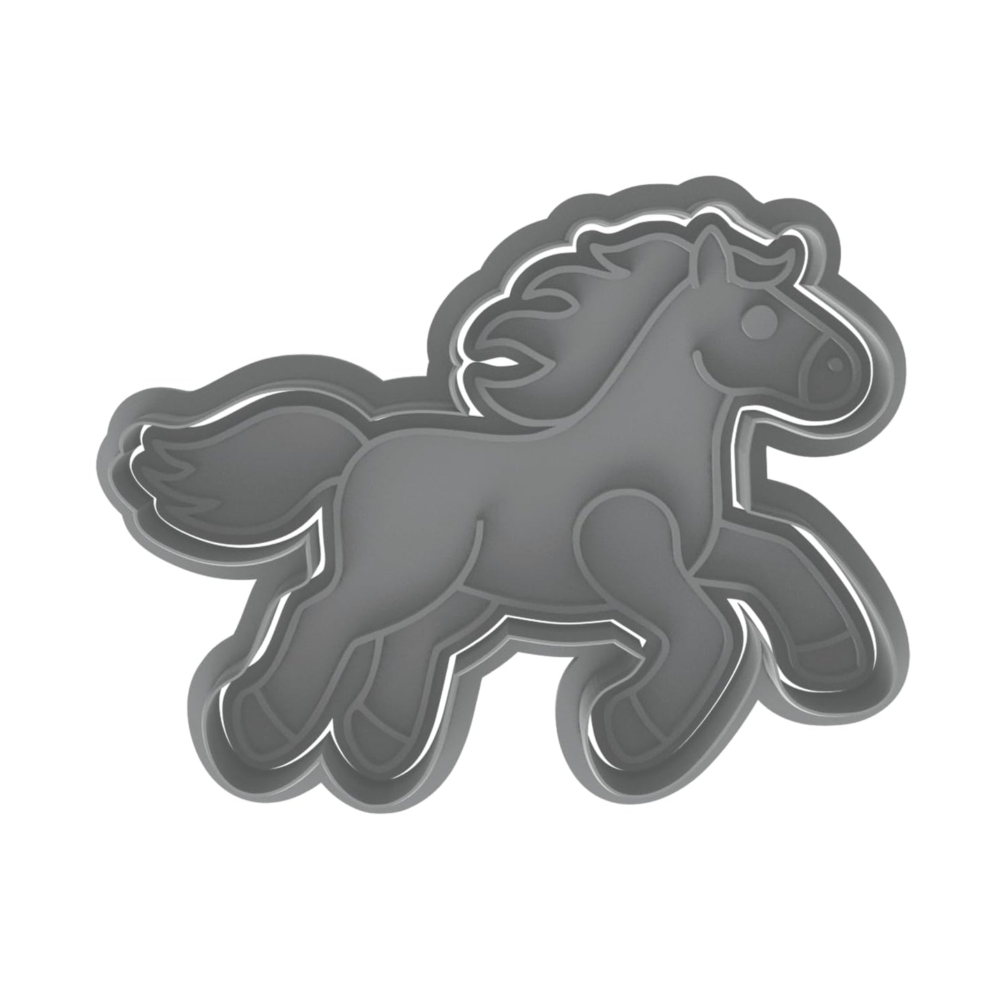 Horse Cookie Cutter & Stamp 4x3" for Baking & Fondant Clay Embosser Gifts