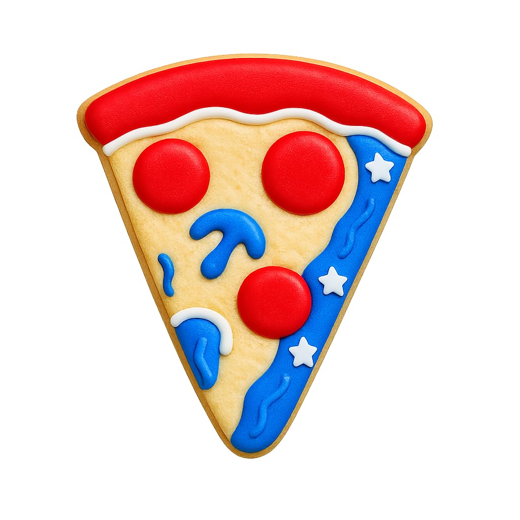 Mighty Gadget Pizza Slice Cookie Cutter & Stamp - 4x3.49" Pizza Lovers Baking Tool (Random Color)