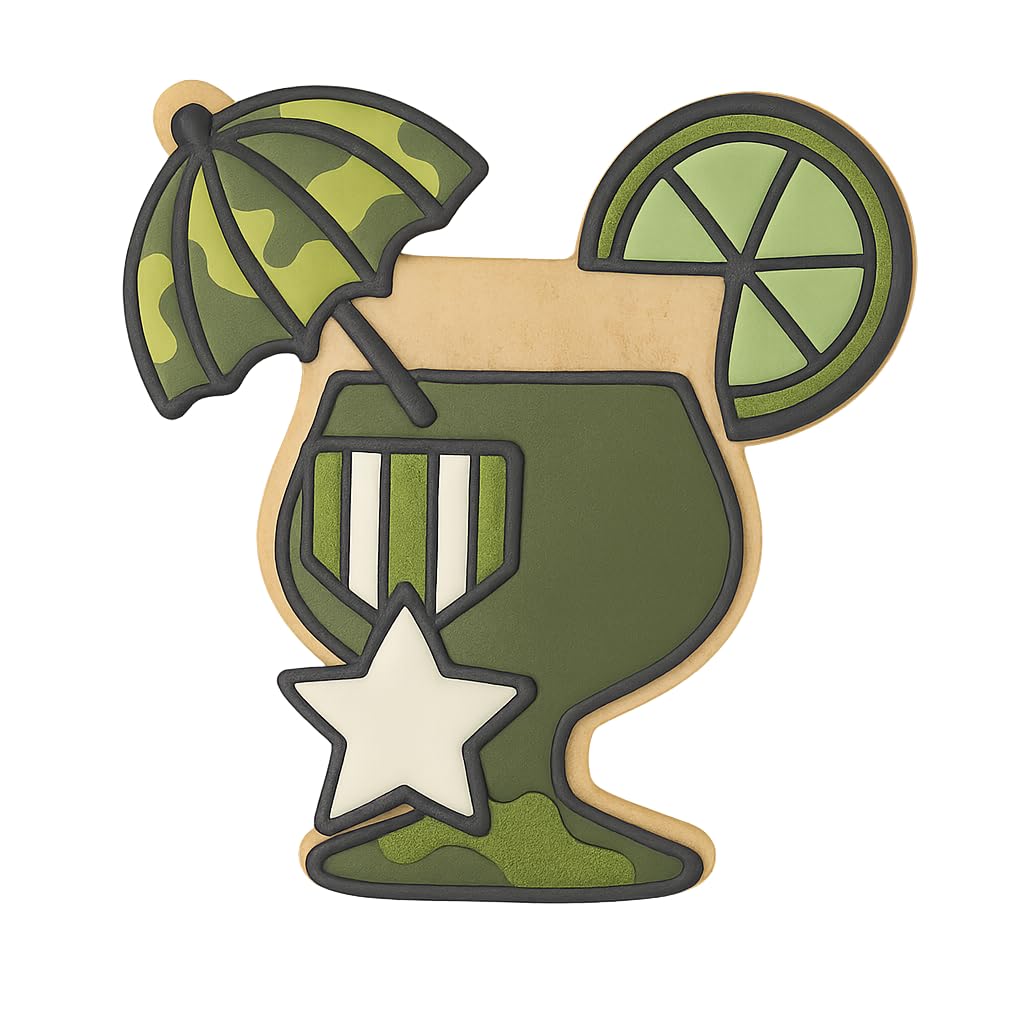 Mighty Gadget Tropical Cocktail Glass Cookie Cutter & Stamp - 4x3.78" Summer Drink Shape for Party Cookies & Fondant (Random Color)