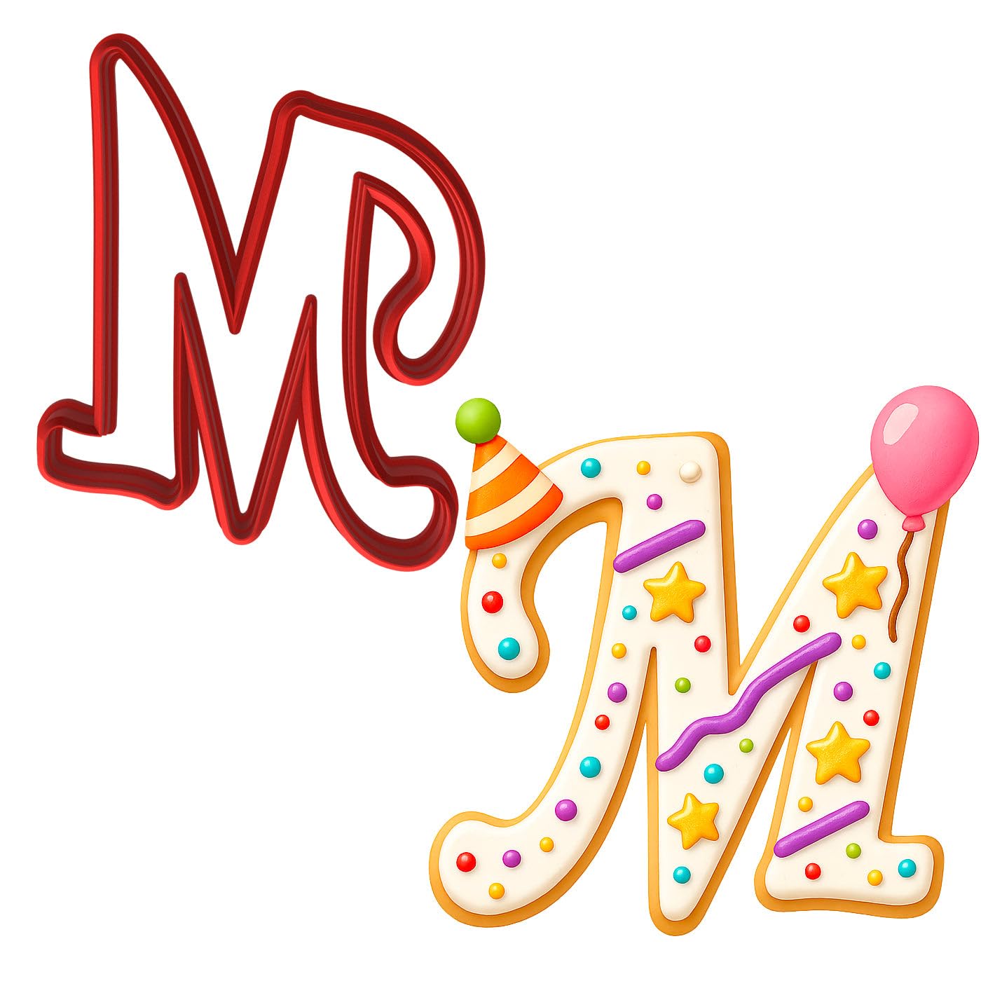 Fancy Cursive Letter Cookie Cutter - 4" Tall Alphabet Baking Mold (Random Color)