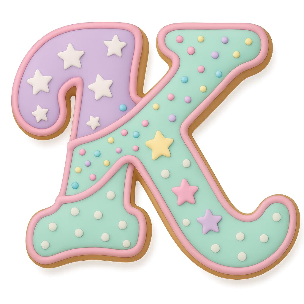 Mighty Gadget Cursive Letter K Cookie Cutter (Random Color) – 4 x 3.21 Inch Script Alphabet Shape for Monogram and Name Cookies