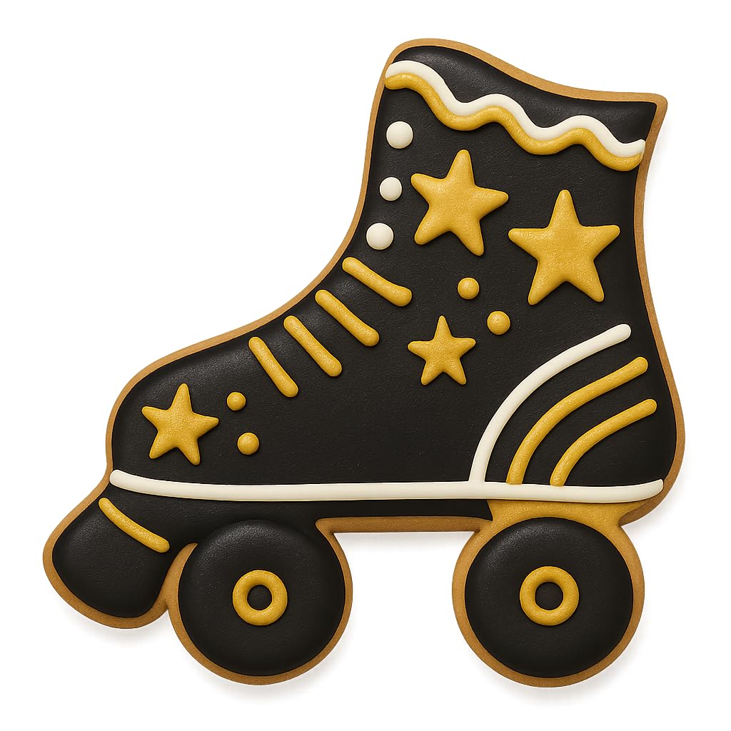 Roller Skate Cookie Cutter - 3.5x3.5 Inches, Retro Roller Derby Baking Mold (Random Color)