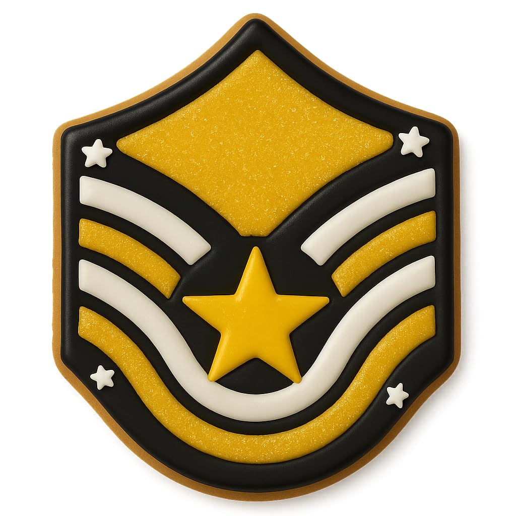 Air Force Master Sergeant Cookie Cutter & Stamp 4.25x3.14" for Baking Fondant