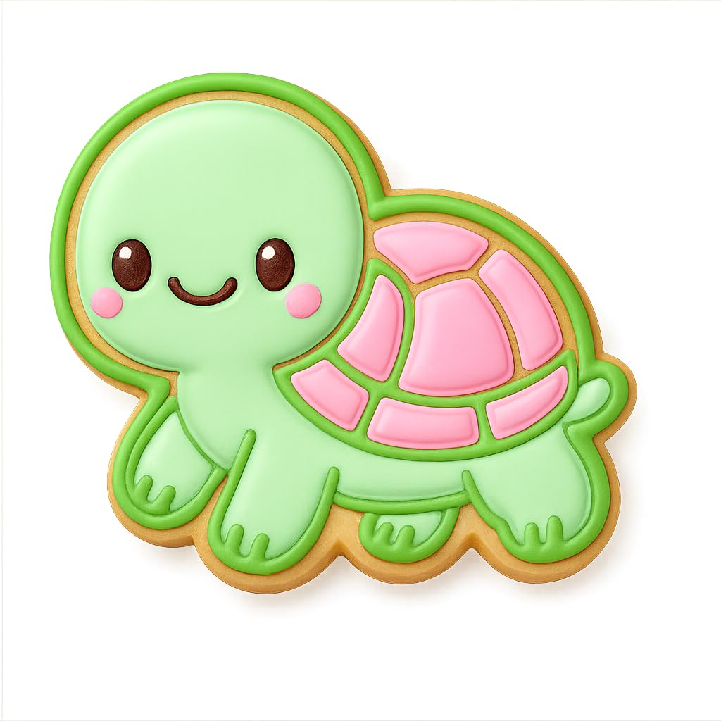 Kawaii Baby Land Turtle Cookie Cutter - 4x3.65" Fun Kids Baking Design