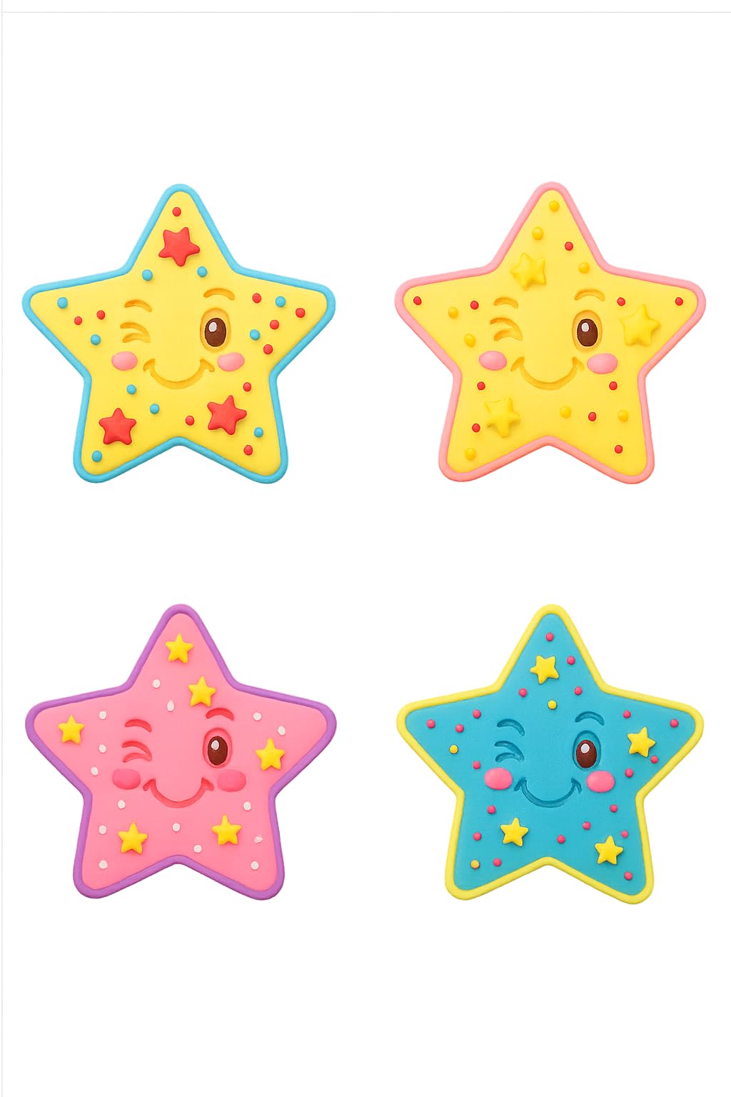 Winking Star Cookie Cutter & Stamp 4x3.8" for Baking Fondant Clay Embosser