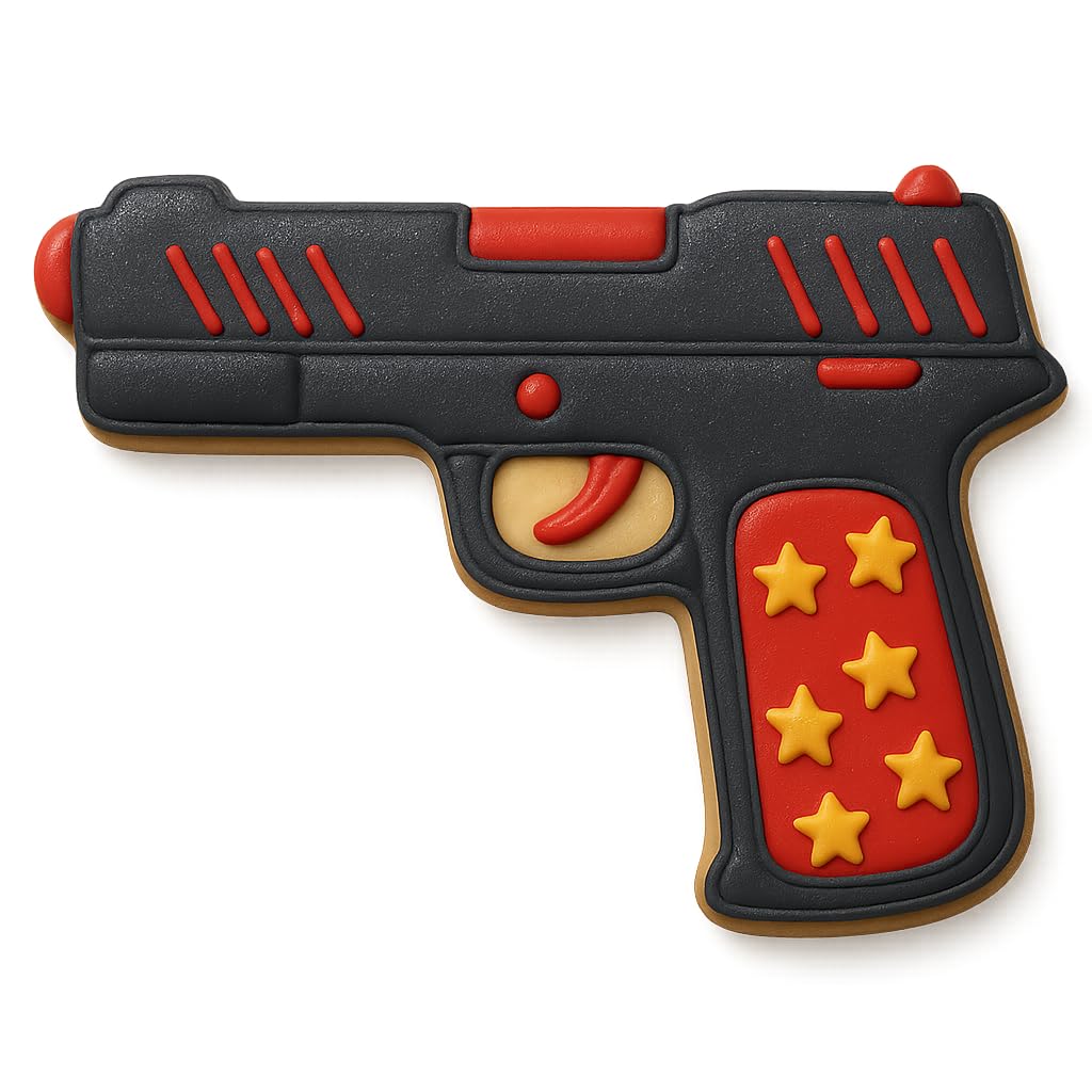 Hand Gun Cookie Cutter Mold (4.75x3") - Perfect for Gun-Themed Baking or Crafts