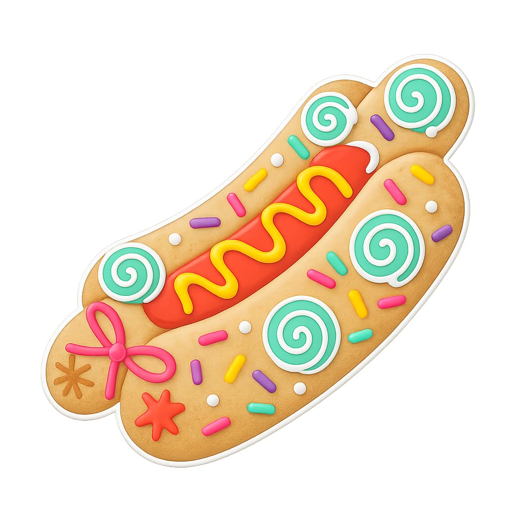 Mighty Gadget Hot Dog Cookie Cutter - 4x1.85" Sausage Bun Biscuit Mold for BBQ Party Baking (Random Color)