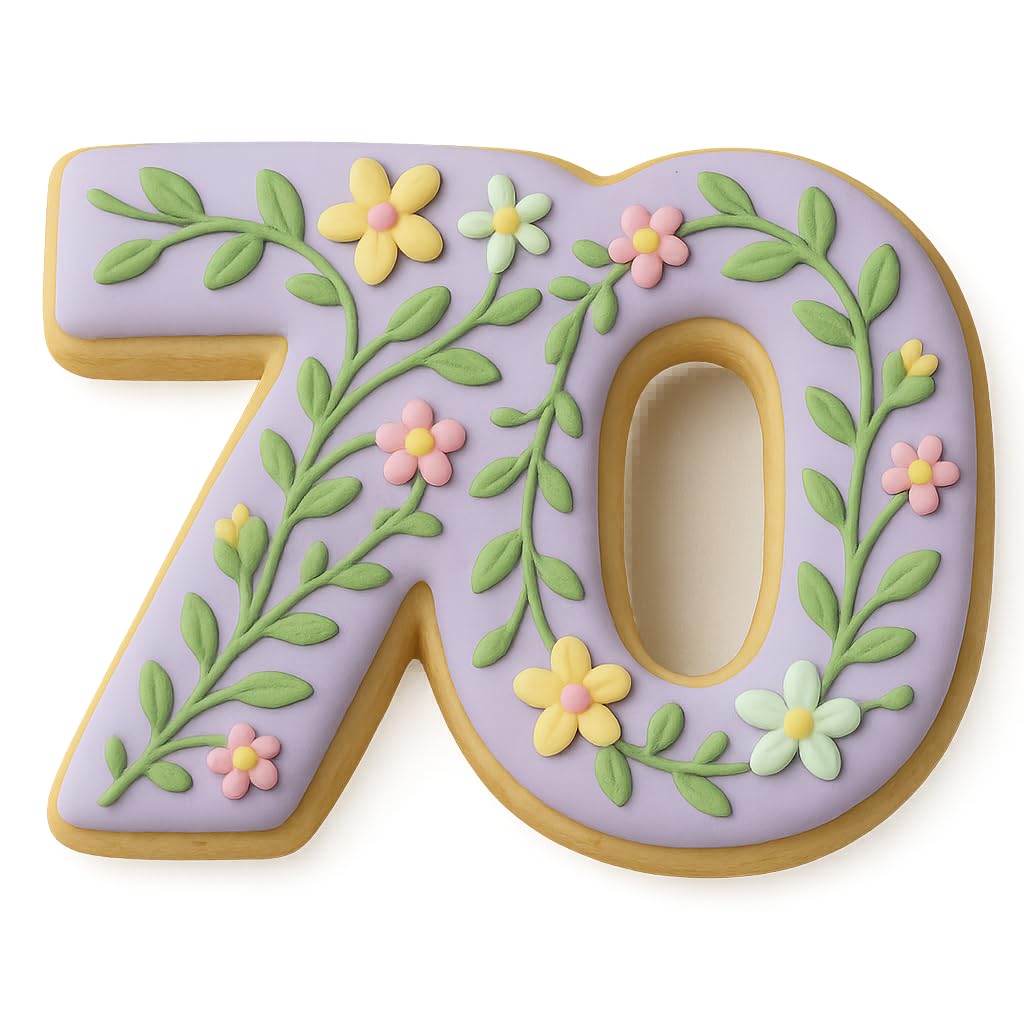 Number 70 Cookie Cutter (3x4") - Made in USA by Mighty Gadget - Perfect for 70th Birthdays and Anniversaries