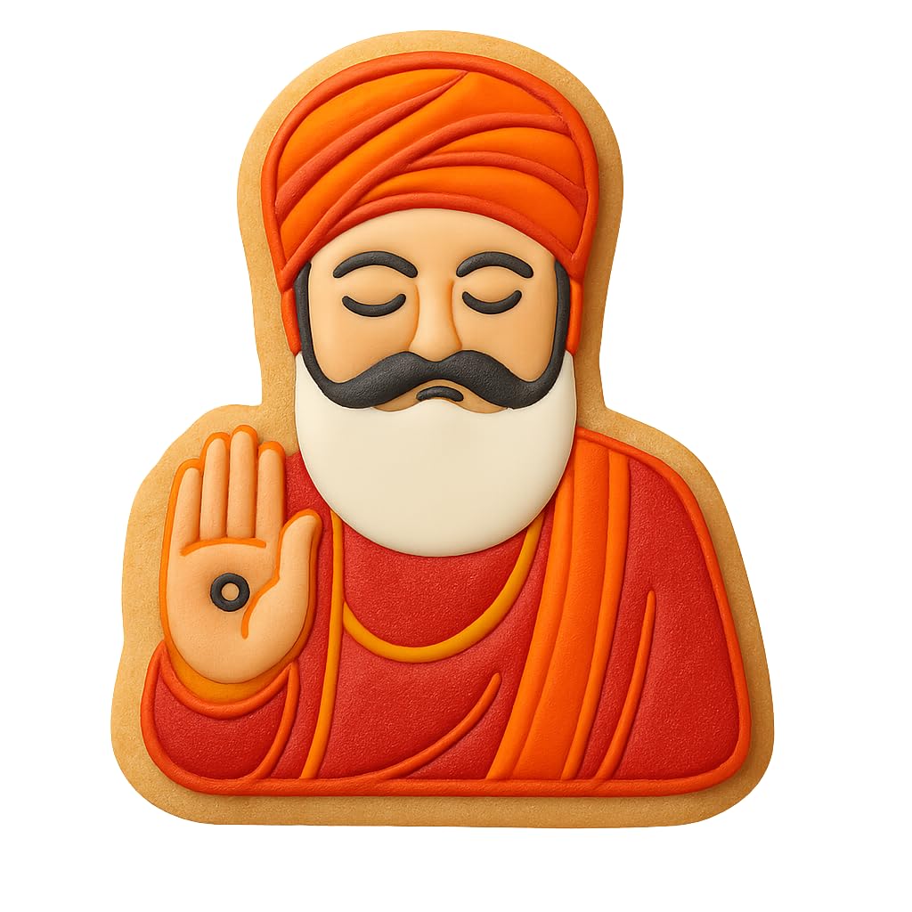 Guru Nanak Figure Cookie Cutter - 4x3.4" Premium Baking for Kids