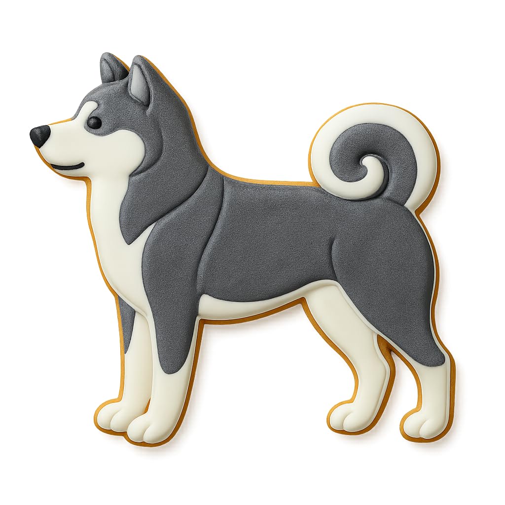 Mighty Gadget Akita Dog Cookie Cutter - 4x3.9" (Random Color) – Japanese Dog Breed Silhouette for Animal Lovers & Pet-Themed Baking