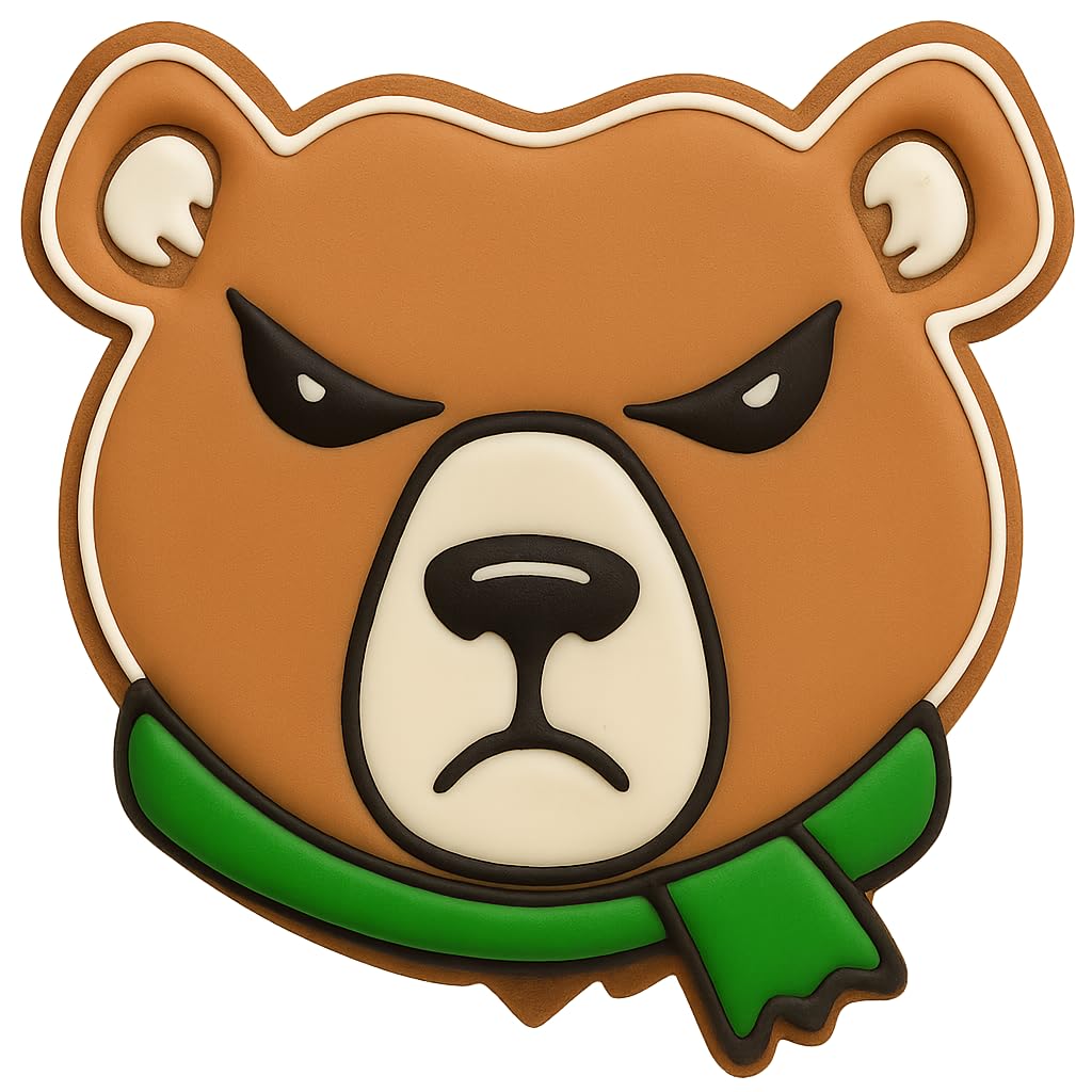 Angry Bear Cookie Cutter & Stamp 4x3.73" for Baking Fondant Clay Embosser Gifts