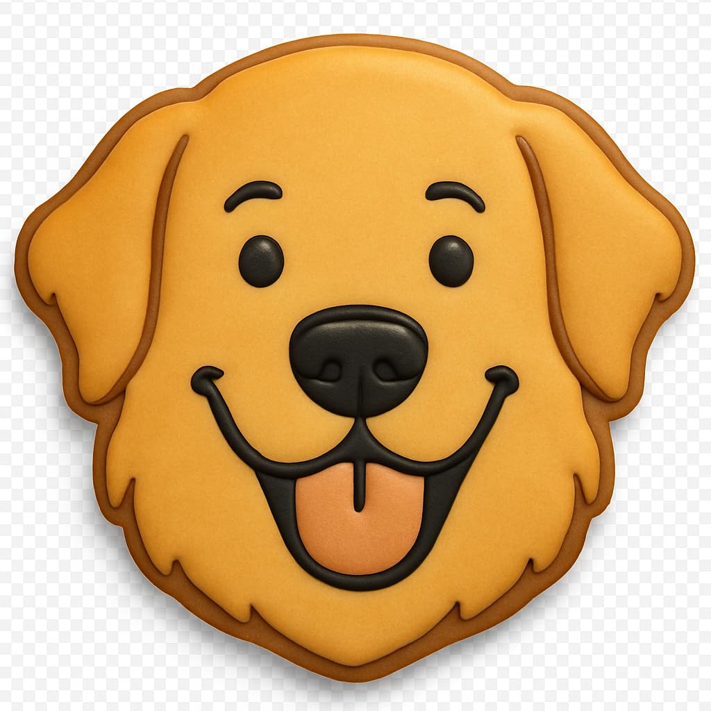 Mighty Gadget Happy Golden Retriever Face Cookie Cutter - 4x3.88", Realistic Pet Cookie Stamp (Random Color)