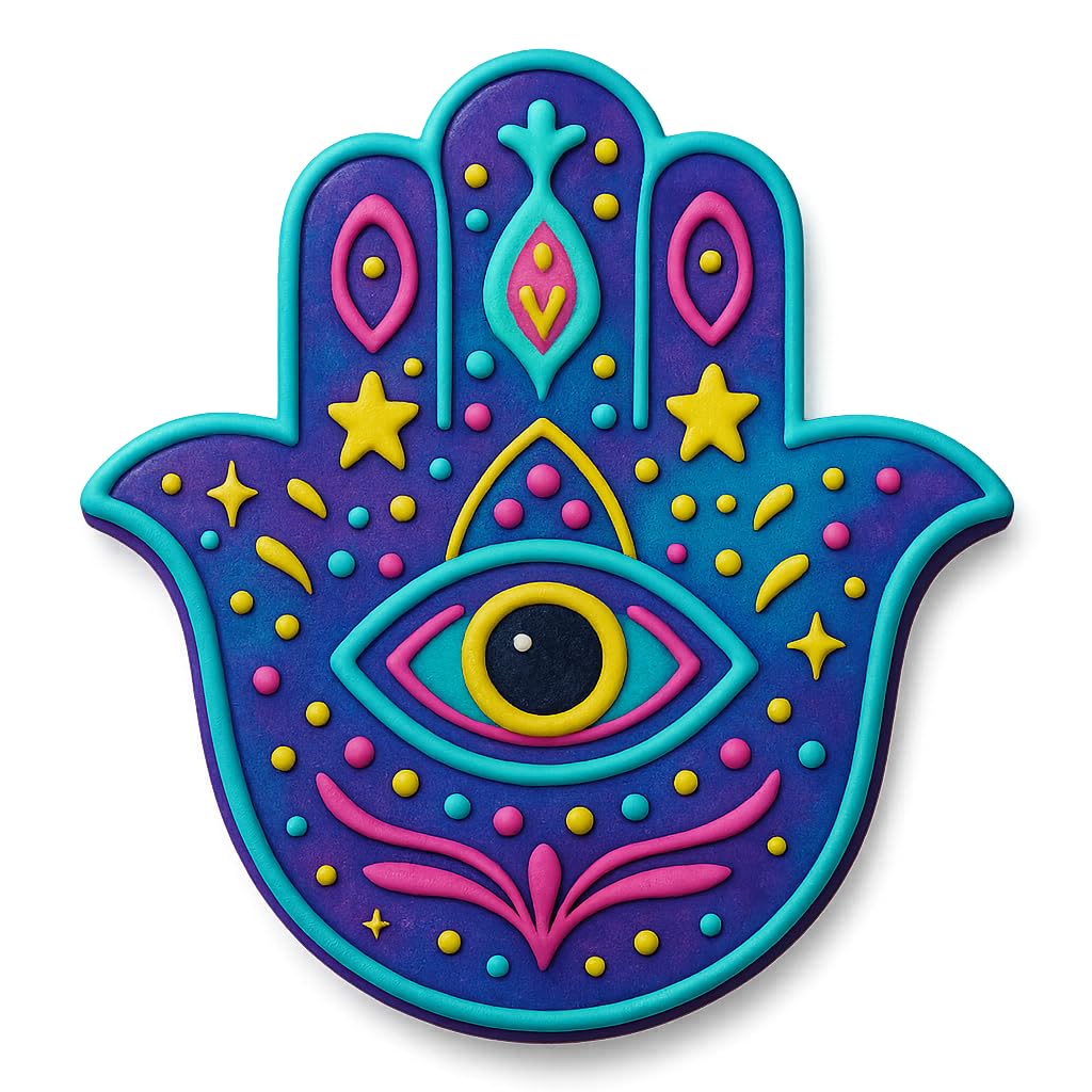 Mystic Hamsa Cookie Cutter with Evil Eye Design - 4x3.72", Spiritual Symbol for Cookies, Fondant & Crafts (Random Color)