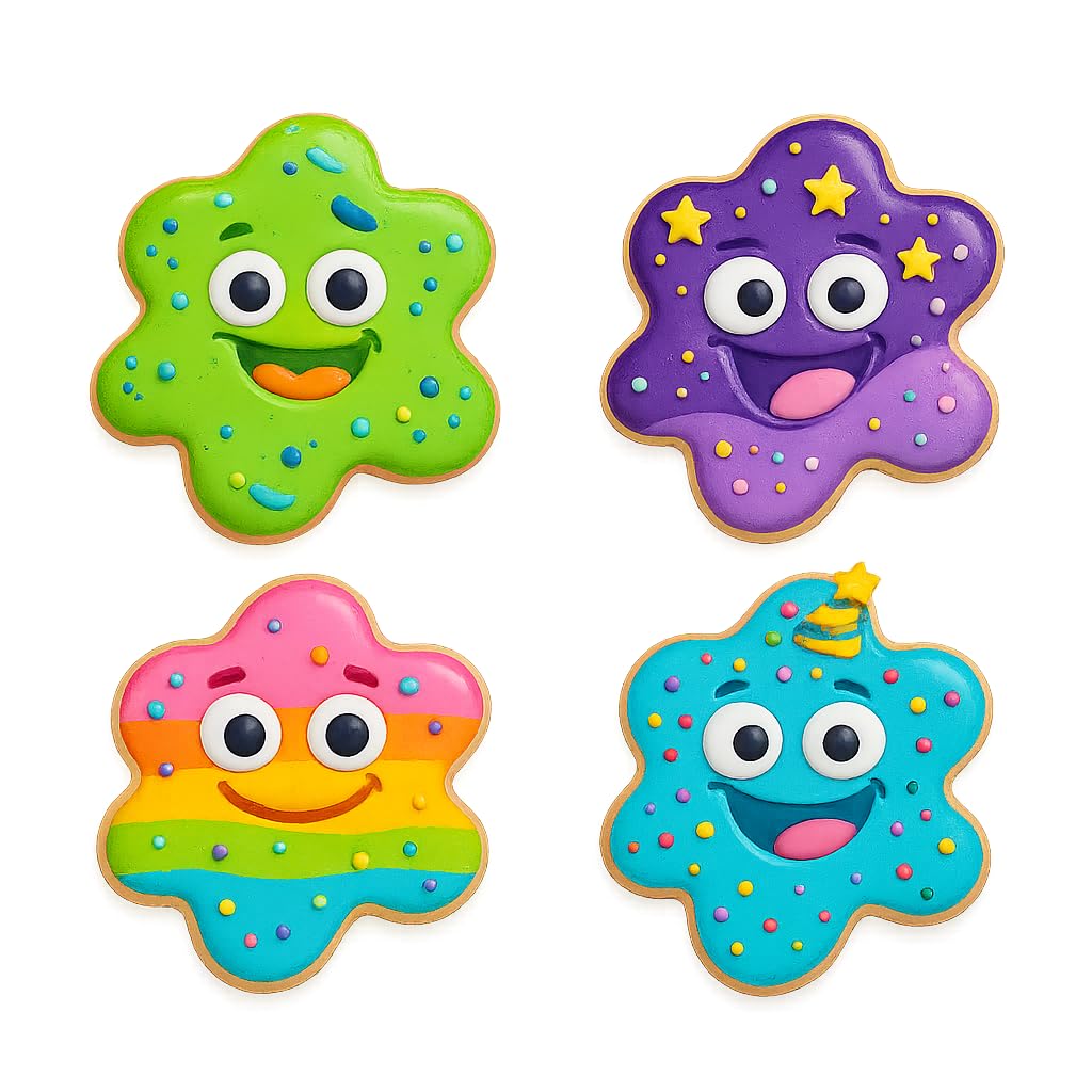 Wiggly SpaceBlob Cookie Cutter & Stamp 4x4" for Baking & Fondant Clay Embosser