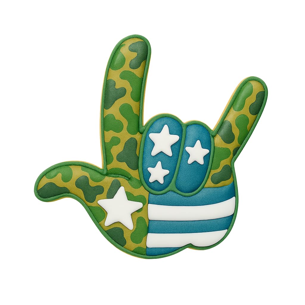 Mighty Gadget I Love You Hand Sign Cookie Cutter - 4x3.8" ASL Love Gesture Baking Mold (Random Color)