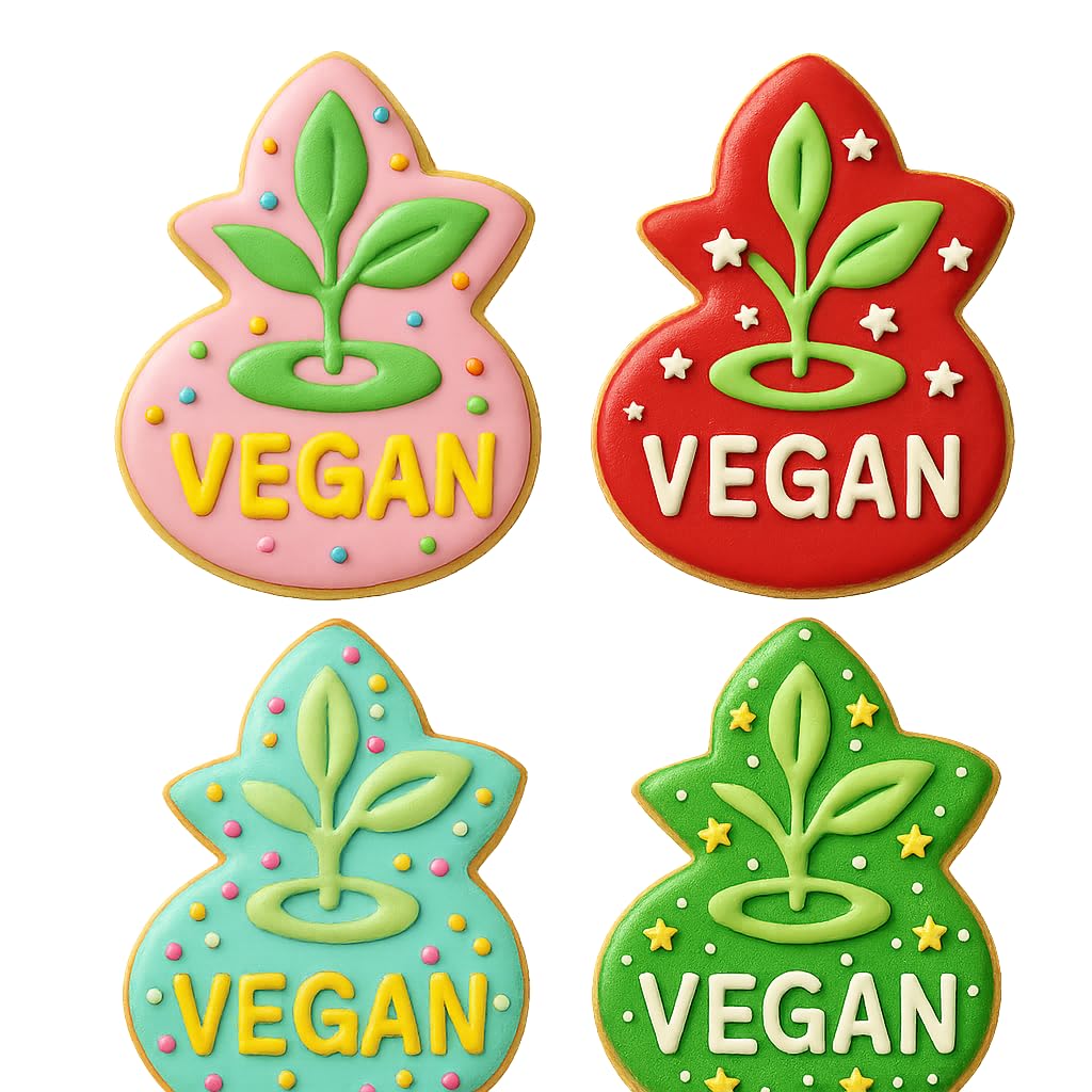 Mighty Gadget Vegan Leaf Cookie Cutter & Stamp - 4x3.28" Nature-Inspired Design for Plant-Based Baking (Random Color)