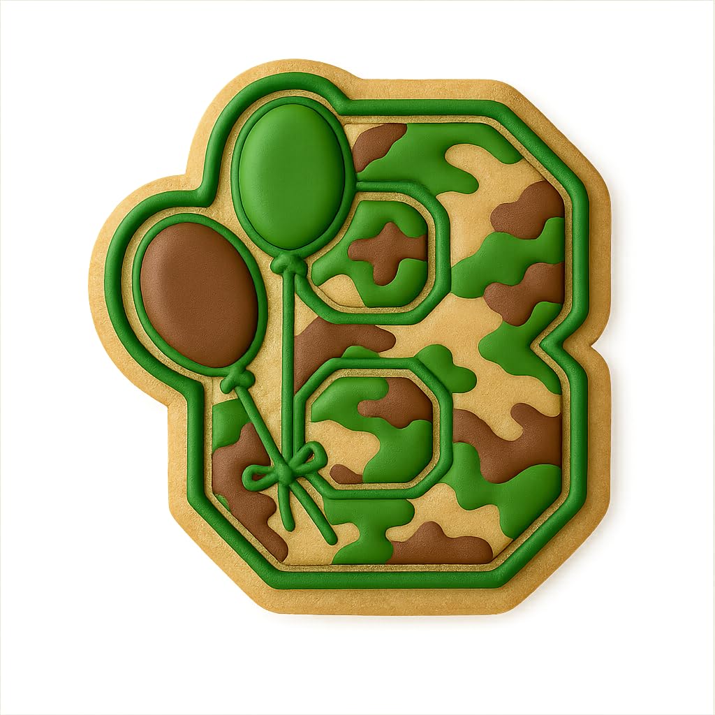 Mighty Gadget Number 8 with Balloons Cookie Cutter for 8 Year Old - 4x3.63" Birthday Celebration Mold (Random Color)