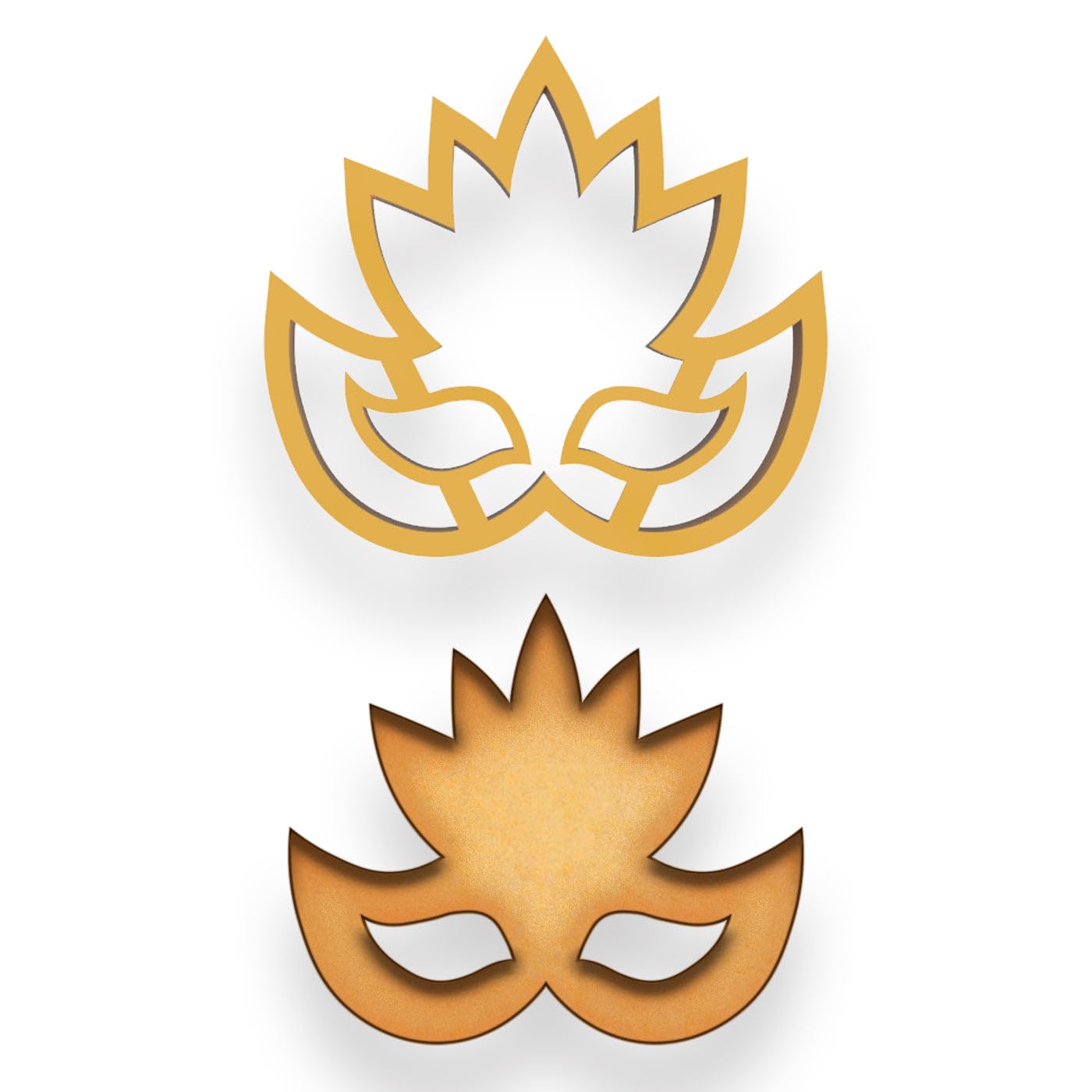Mardi Gras Flame Masquerade Mask Cookie Cutter 4.1x3.7" for Baking Fondant Clay