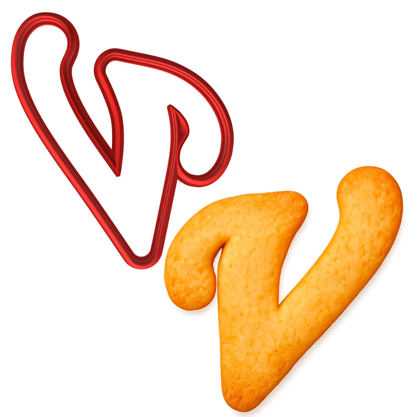 Fancy Cursive Letter Cookie Cutter - 4" Tall Alphabet Baking Mold (Random Color)
