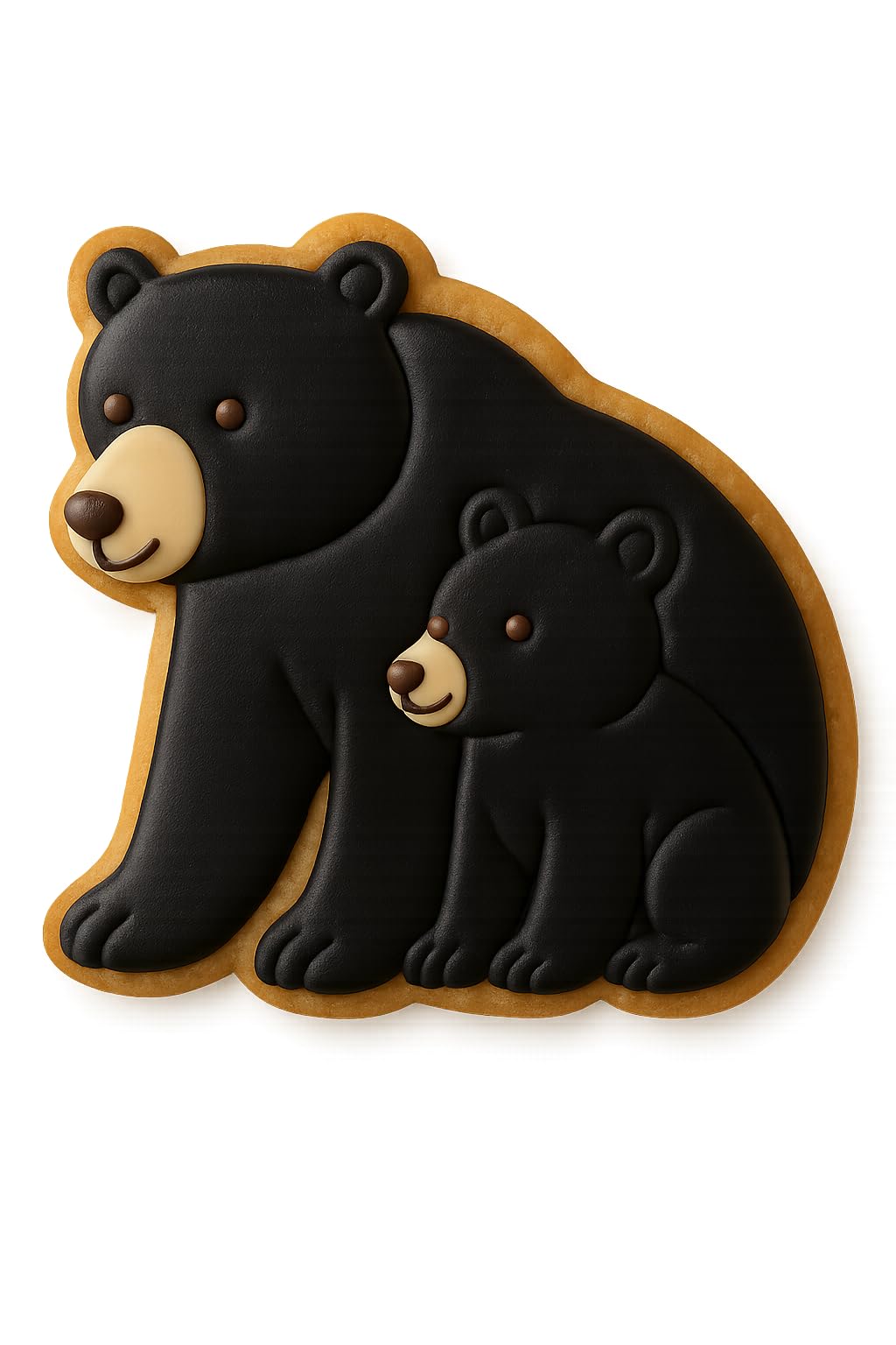 Mother Bear and Cub Cookie Cutter & Stamp - 4x3.83", Adorable Wildlife Animal Design (Random Color)