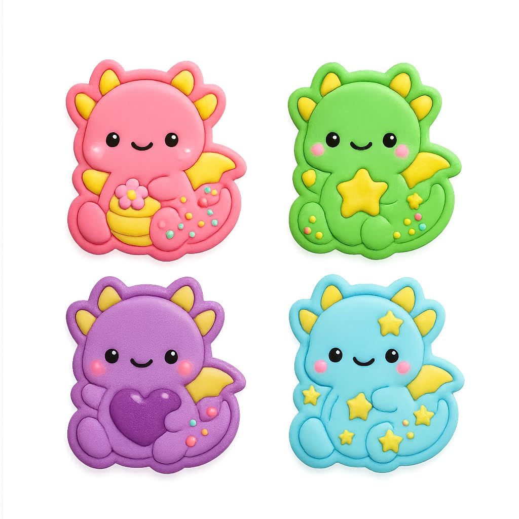 Kawaii Baby Dragon Cookie Cutter - 4x3.49" Fun Kids Baking Design