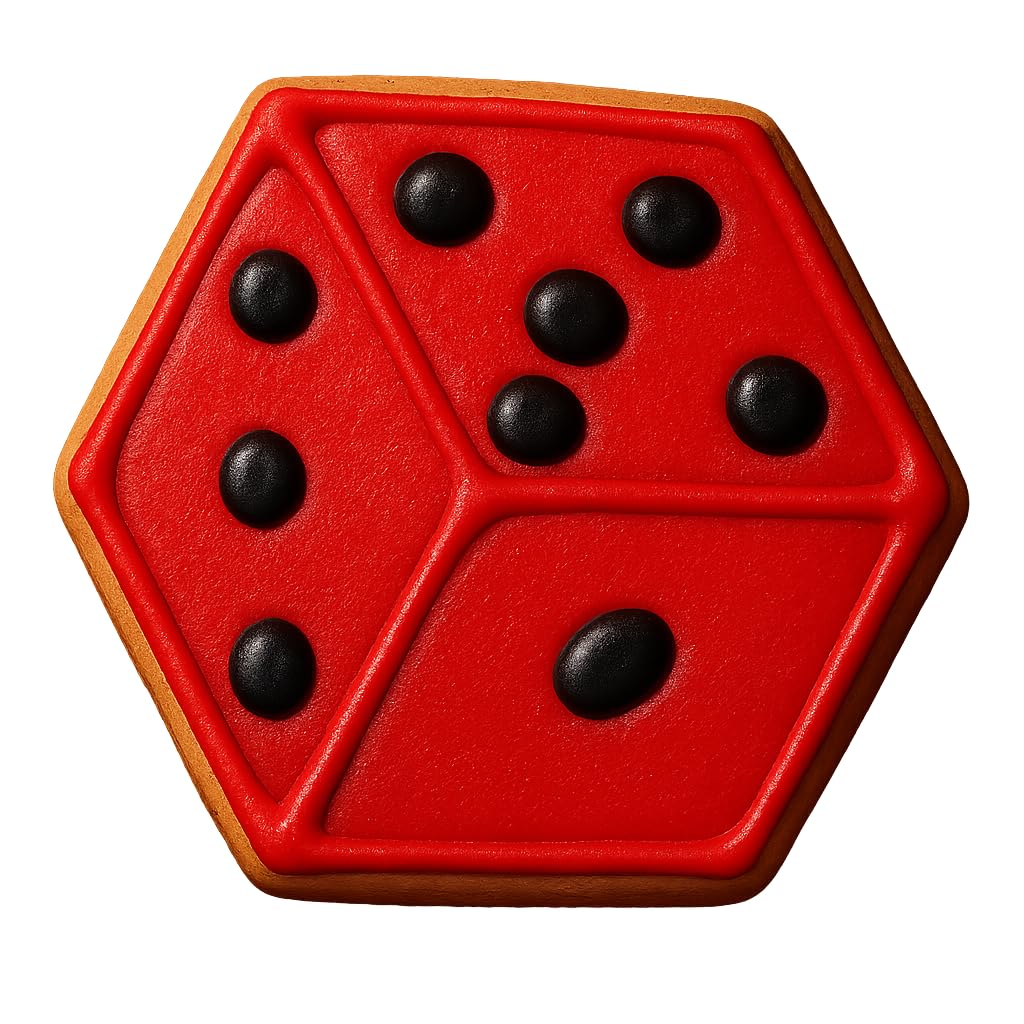 Dice Cookie Cutter - Easy Cut Design, Perfect for Game Night, Parties, and Baking Enthusiasts (4 x 3.5 inches) Random Color
