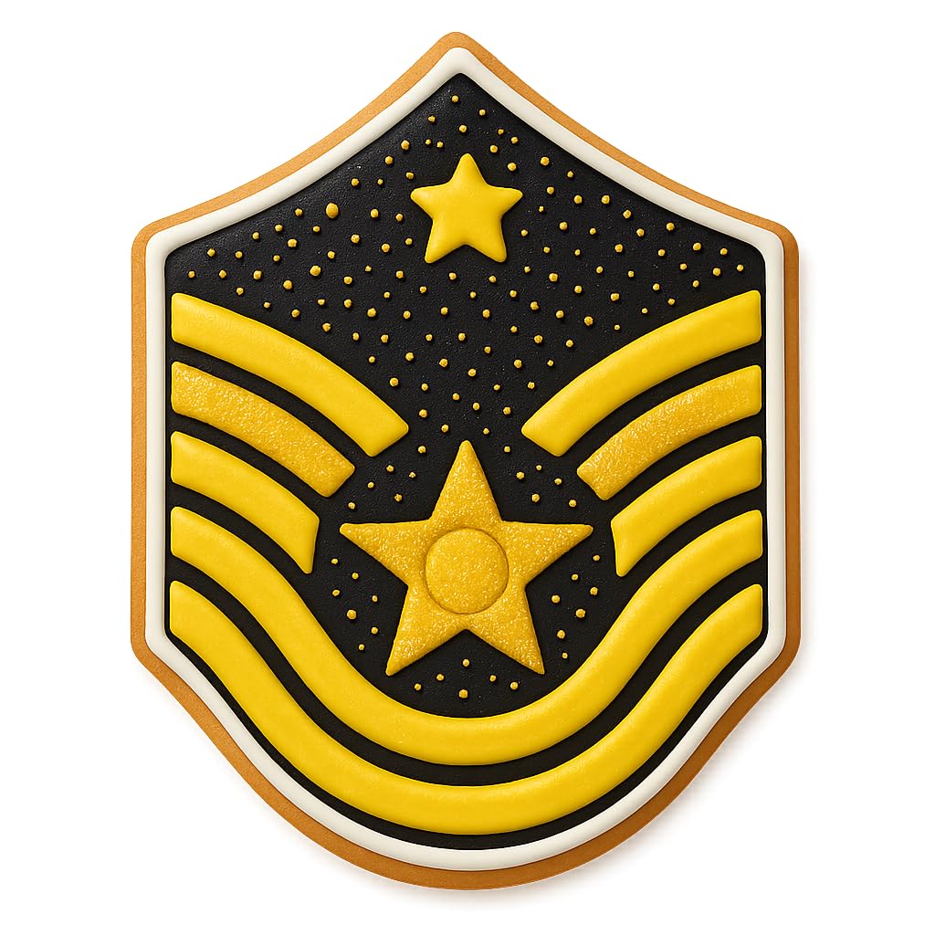 Air Force Master Sergeant Cookie Cutter & Stamp 4.25x3.14" for Baking Fondant