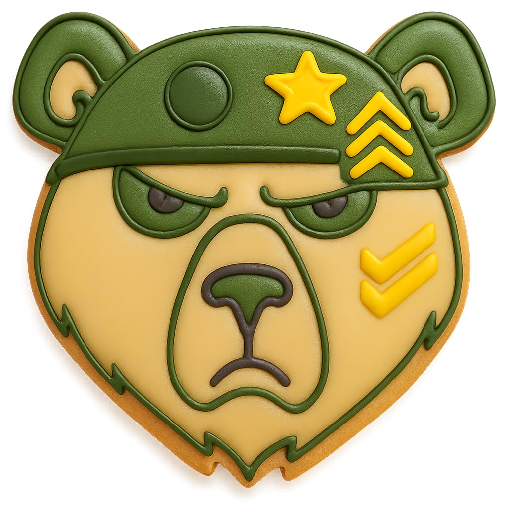 Angry Bear Cookie Cutter & Stamp 4x3.73" for Baking Fondant Clay Embosser Gifts