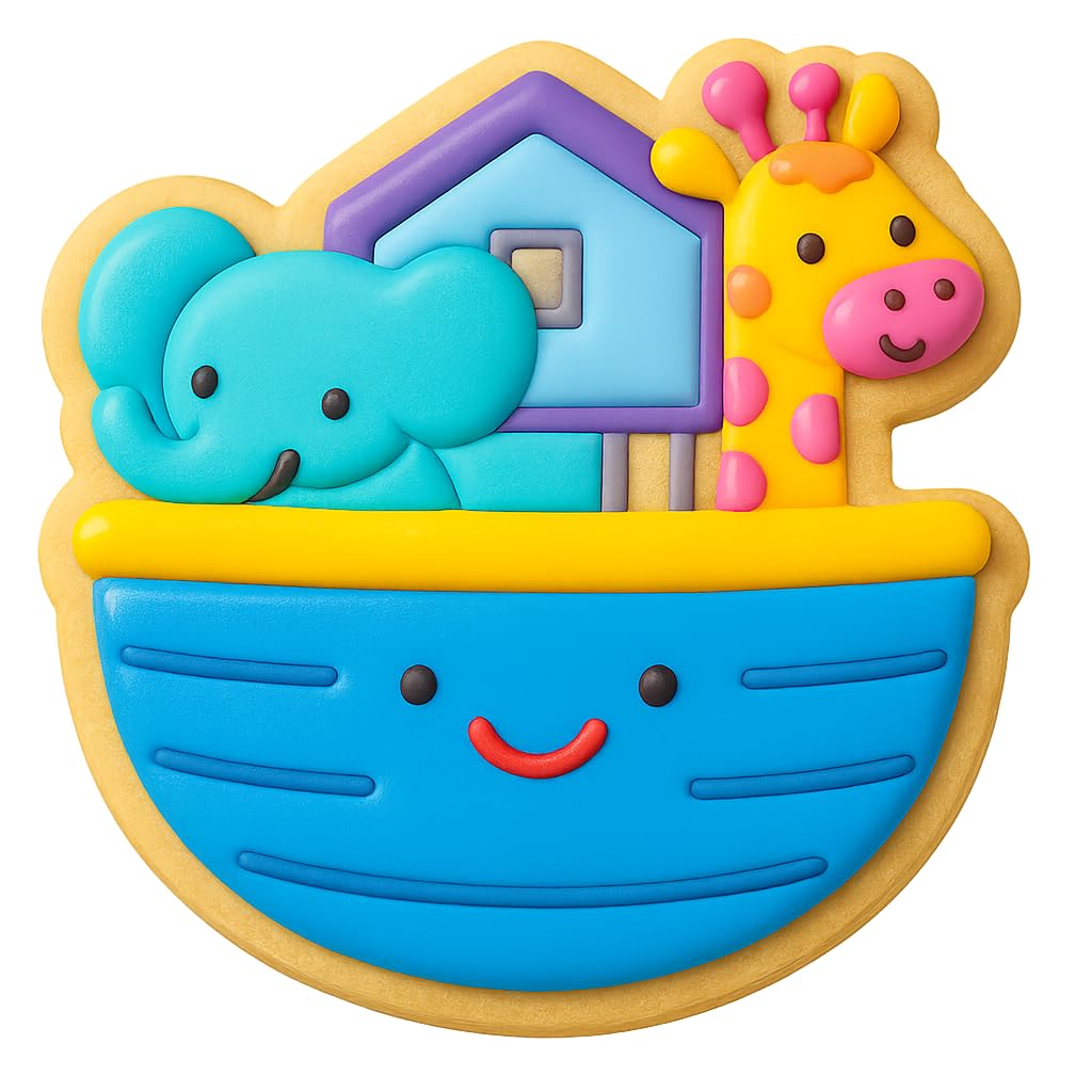 Kawaii Noah's Ark Animal Cookie Cutter Style 3 - 4x3.9" Fun Kids Baking Set