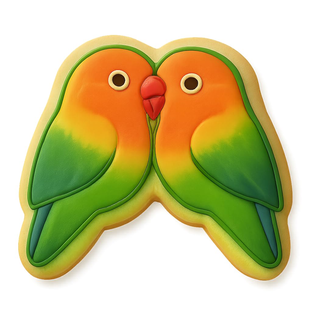 Heartfelt Lovebirds Cookie Cutter - 4x3.1" Quality Baking Tool