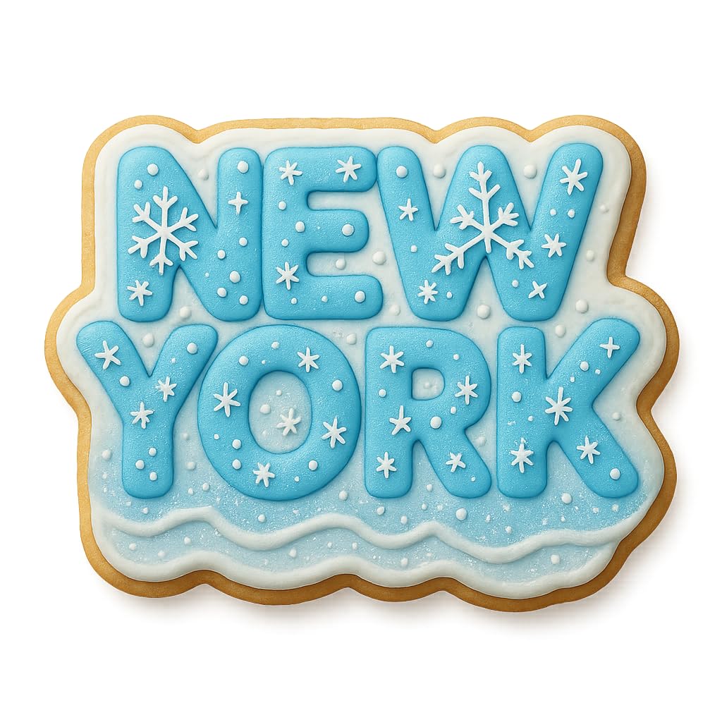 New York Word Cookie Cutter – 4x2.76" City Name Design for NYC-Themed Baking & Gifts (Random Color)