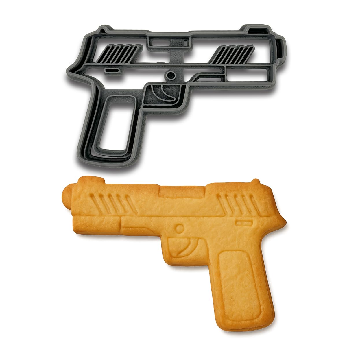Hand Gun Cookie Cutter Mold (4.75x3") - Perfect for Gun-Themed Baking or Crafts