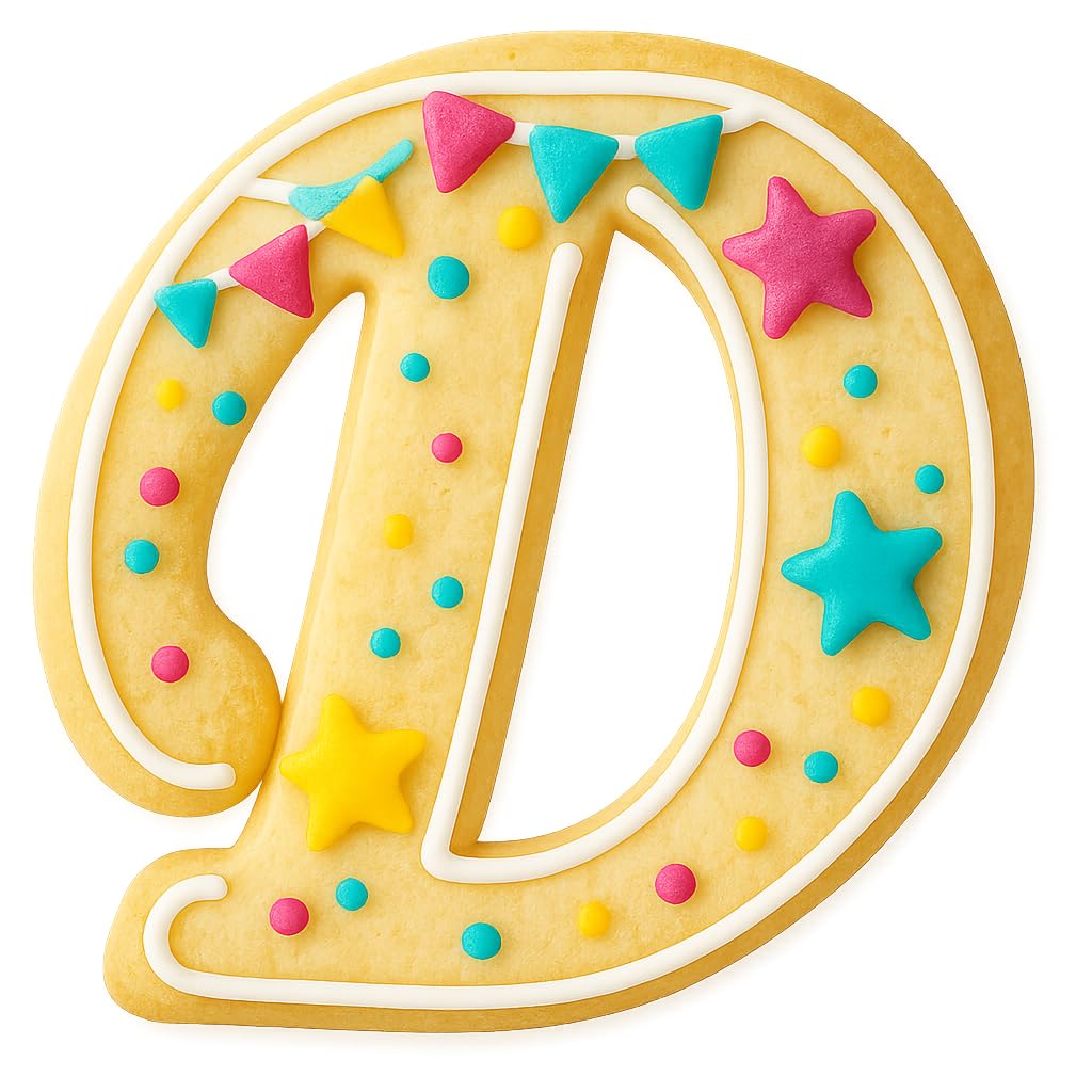 Fancy Cursive Letter Cookie Cutter - 4" Tall Alphabet Baking Mold (Random Color)