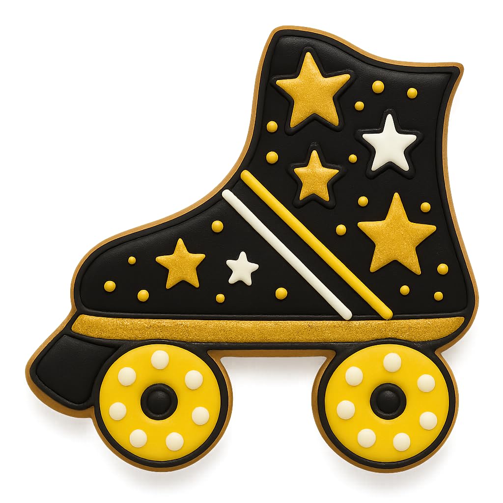 Roller Skate Cookie Cutter - 3.5x3.5 Inches, Retro Roller Derby Baking Mold (Random Color)