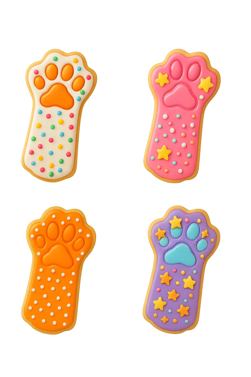Mighty Gadget Kitty Paw Cookie Cutter & Stamp - 4x2.5" Cute Animal Design for Pet Lovers Baking (Random Color)