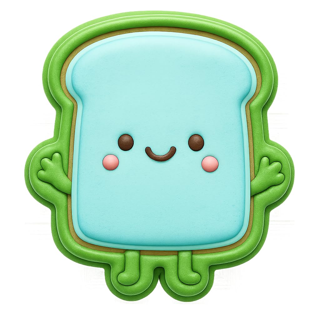 Kawaii Bread Toast Slice Cookie Cutter - 4x3.8" Fun Kids Baking Design
