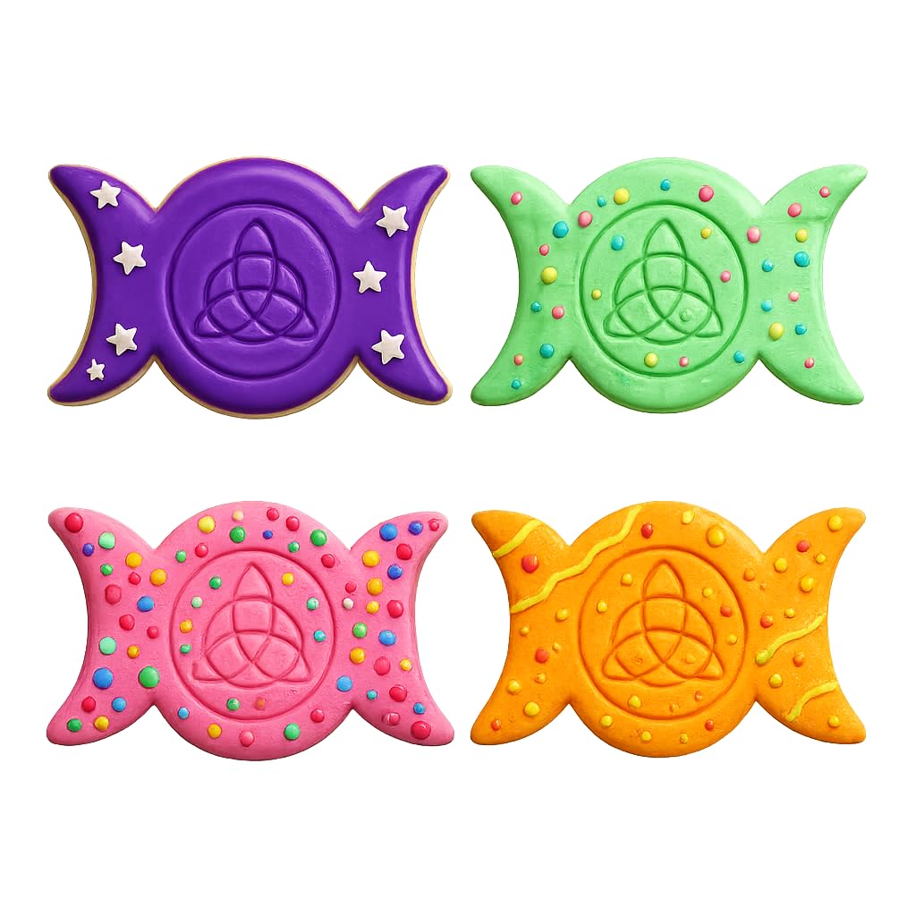 Mighty Gadget Triple Goddess Triquetra Cookie Cutter & Stamp - 4x2.2" Mystical Design for Spiritual Baking (Random Color)