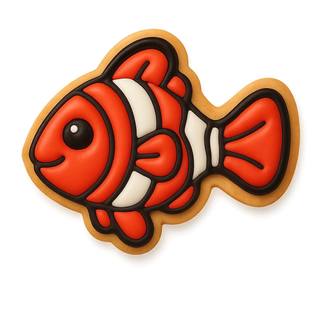 Clown Fish Cookie Cutter - 4x3.35" Fun Kids Party Baking Kitchen Tool