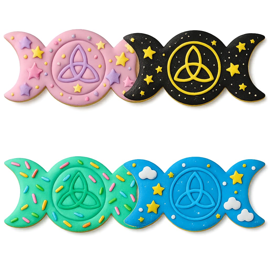 Mighty Gadget Trinity Knot Cookie Cutter & Stamp - 4x2.5" Elegant Design for Celtic Baking (Random Color)