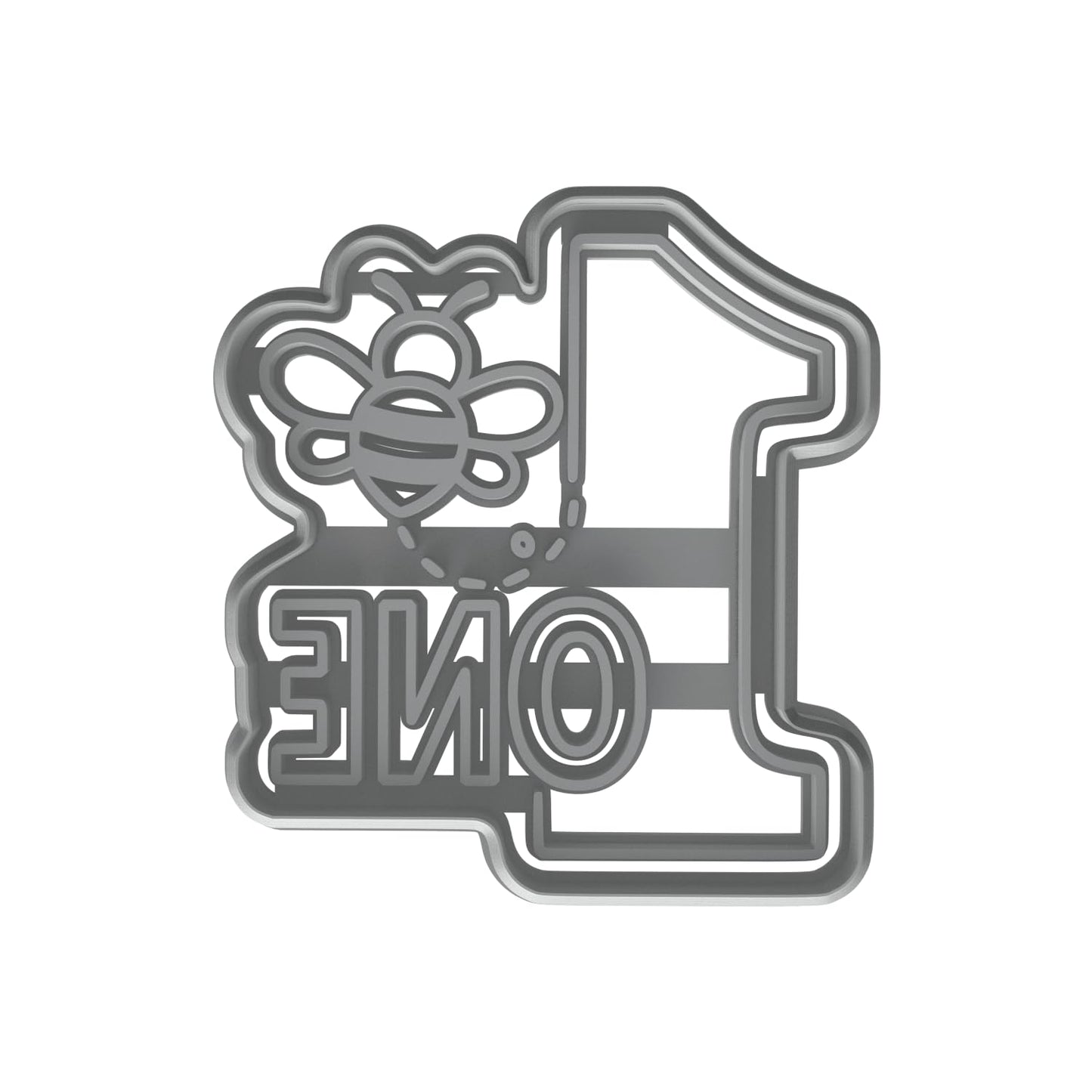 Mighty Gadget Number 1 with Bee Cookie Cutter & Stamp - 4x3.6" Adorable Design for 1st Birthday (Random Color)