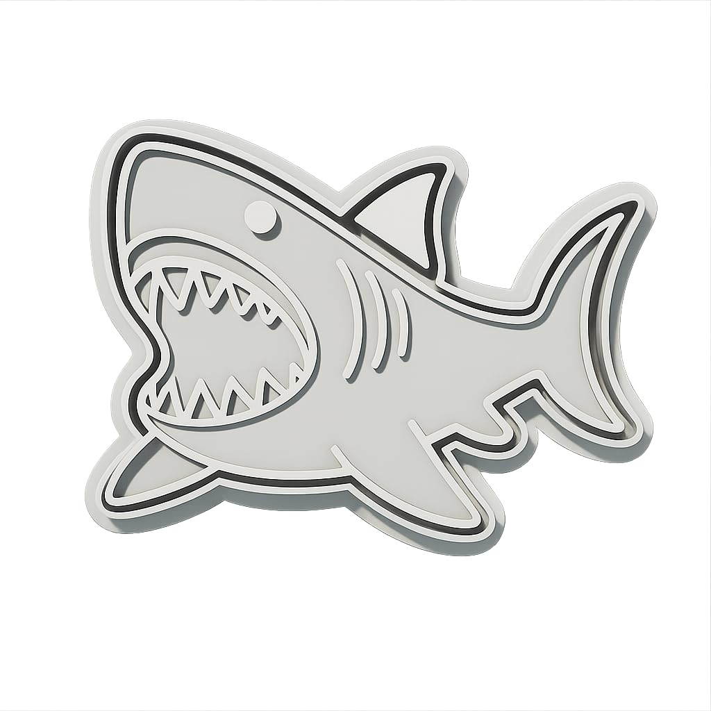 Mighty Gadget Shark Attack Cookie Cutter & Stamp - 4x2.5" Exciting Crafting for Shark Week Desserts (Random Color)