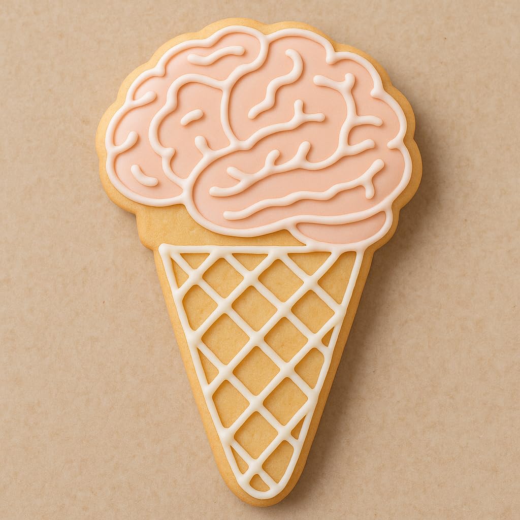 Brain Freeze Ice Cream Cookie Cutter - 4x2.27", Unique Halloween or Science-Themed Treat Mold (Random Color)