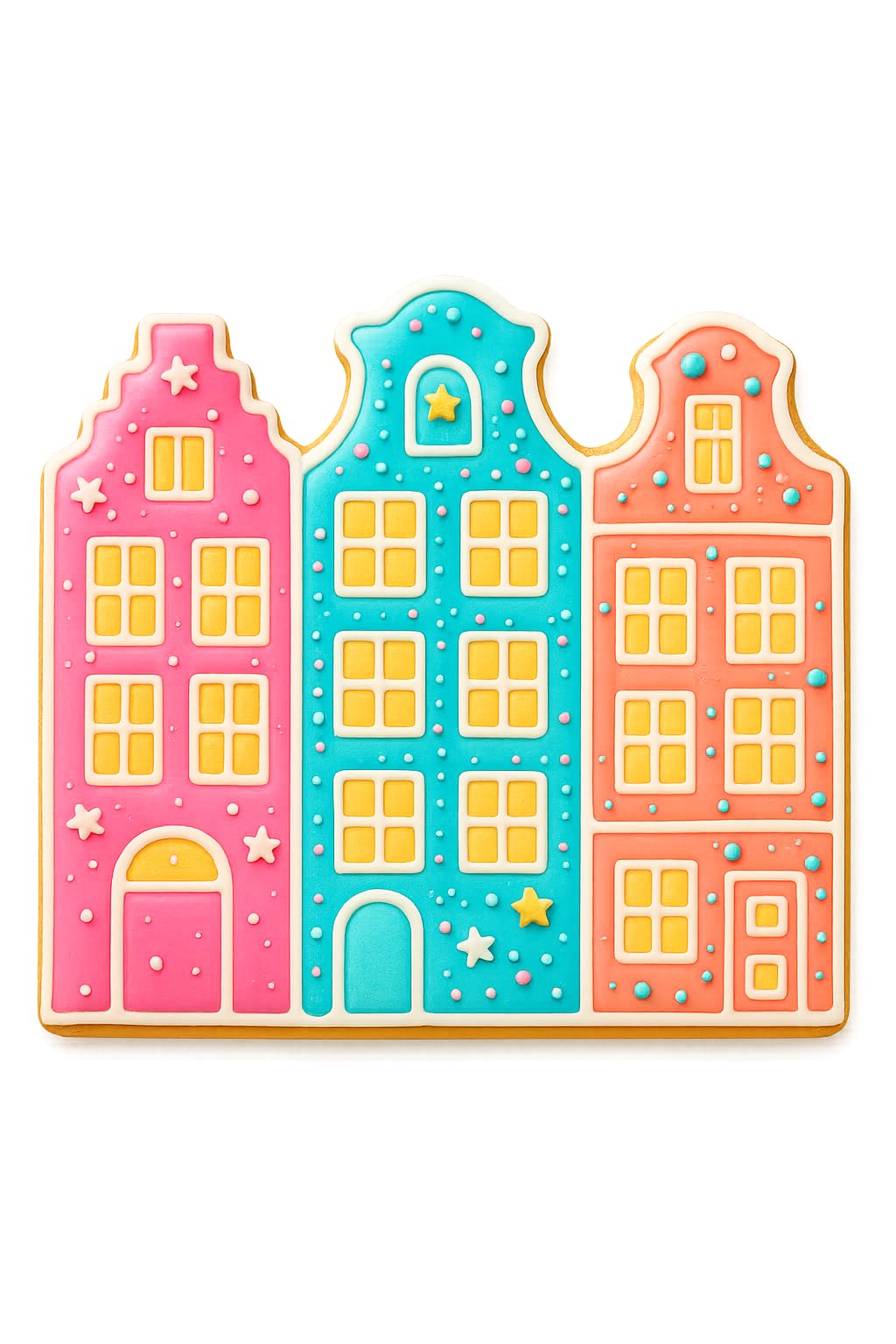 Classic Amsterdam Canal Houses Cookie Cutter - 4x3.9" Fun Kids Baking