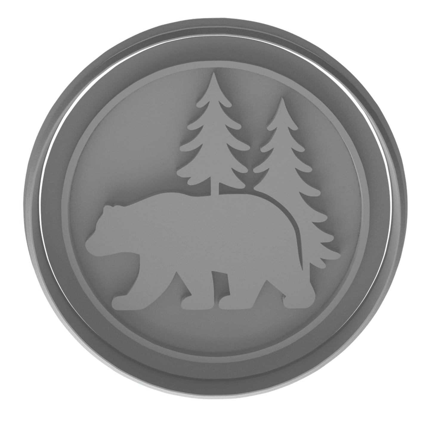 Mighty Gadget Forest Bear with Pine Trees Cookie Cutter & Stamp - 4x4" Rustic Charm for Nature-Themed Baking (Random Color)