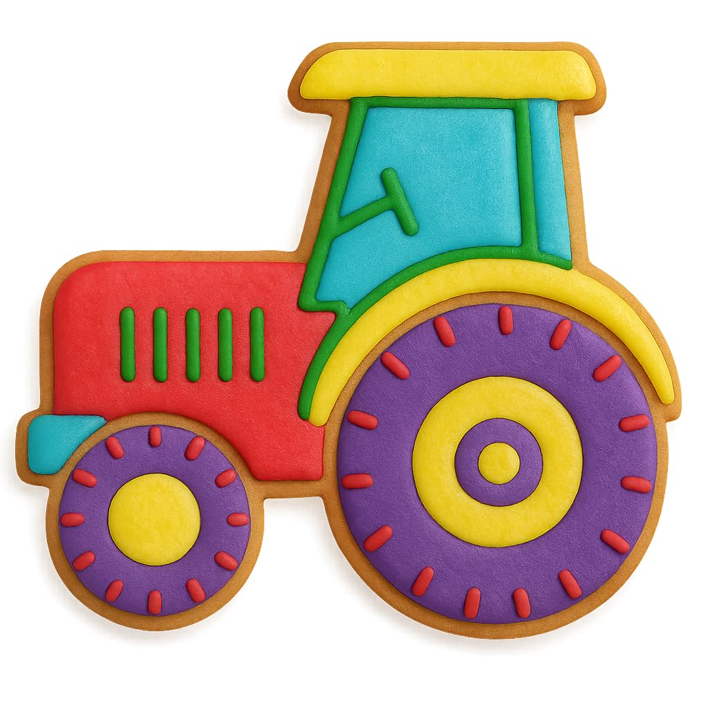 Farm Tractor Cookie Cutter, 4.25x3.85" - Perfect for Farm-Themed Baking and Crafts (Random Colors)