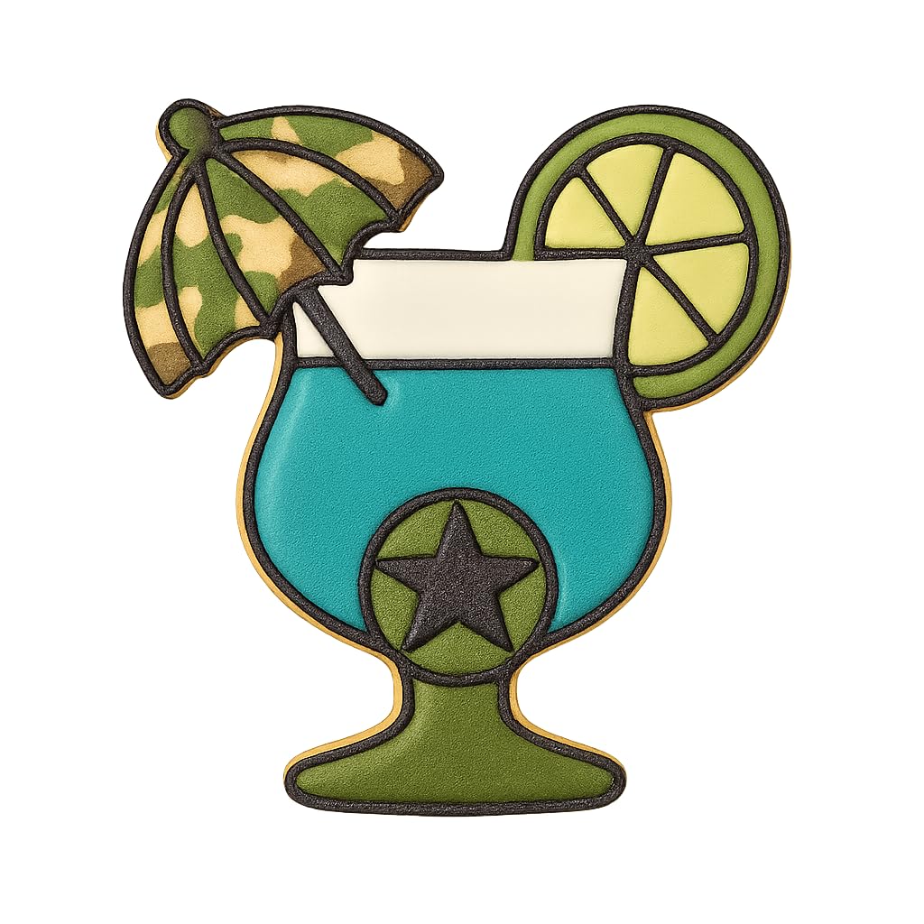 Mighty Gadget Tropical Cocktail Glass Cookie Cutter & Stamp - 4x3.78" Summer Drink Shape for Party Cookies & Fondant (Random Color)