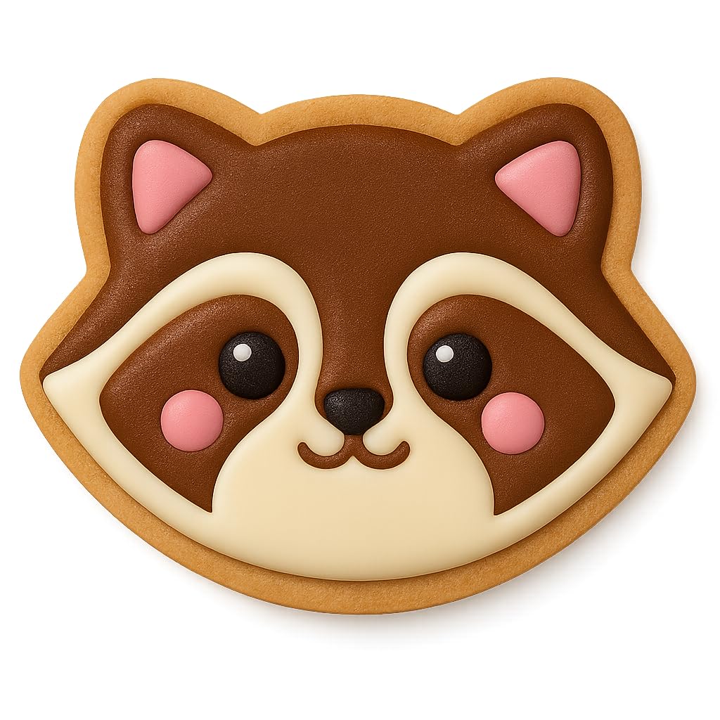Adorable Raccoon Head Cookie Cutter - 4x3.19" Fun Kids Baking Design